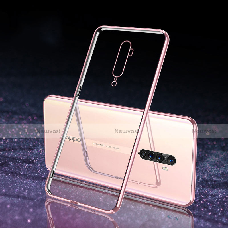 Transparent Crystal Hard Rigid Case Back Cover H04 for Oppo Reno2 Rose Gold