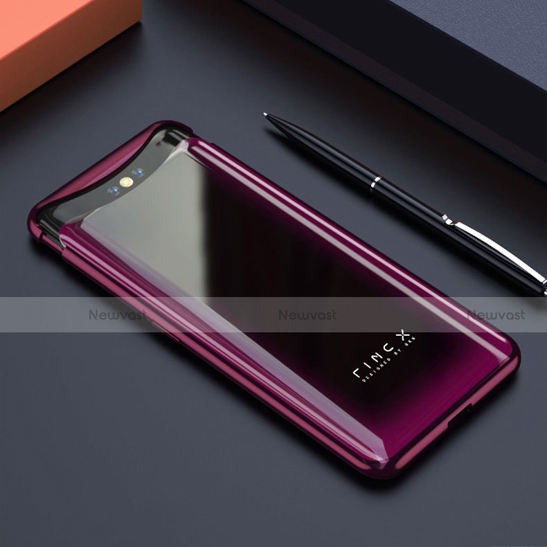 Transparent Crystal Hard Rigid Case Back Cover S01 for Oppo Find X Hot Pink