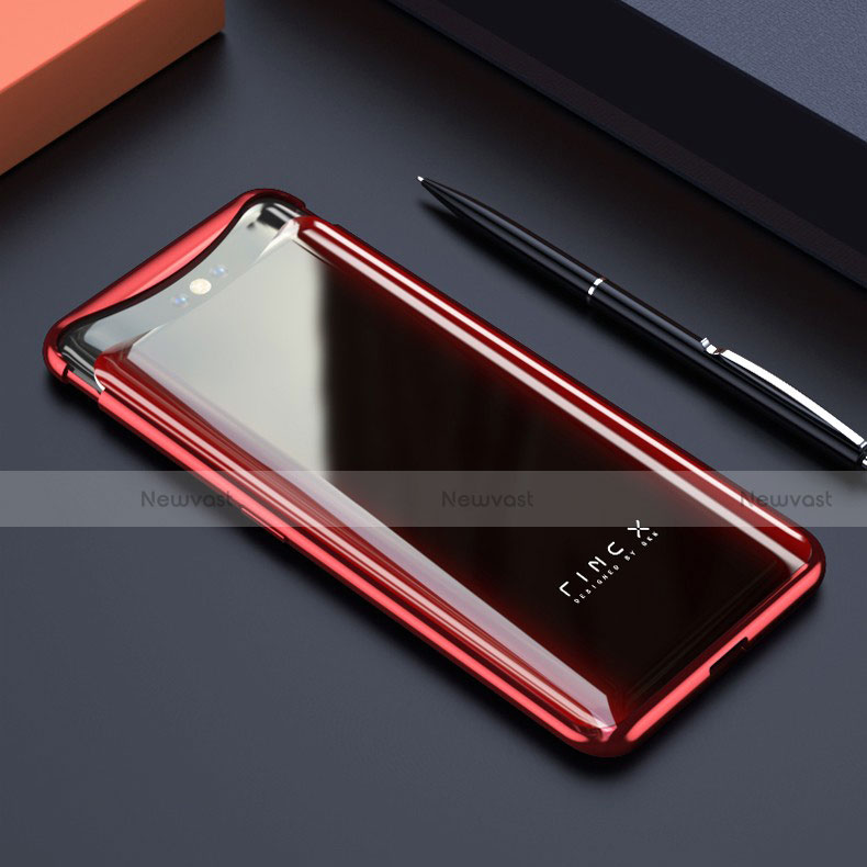 Transparent Crystal Hard Rigid Case Back Cover S01 for Oppo Find X Red