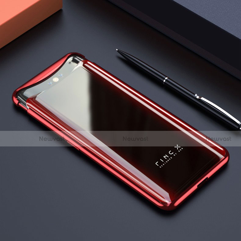 Transparent Crystal Hard Rigid Case Back Cover S01 for Oppo Find X Super Flash Edition Red