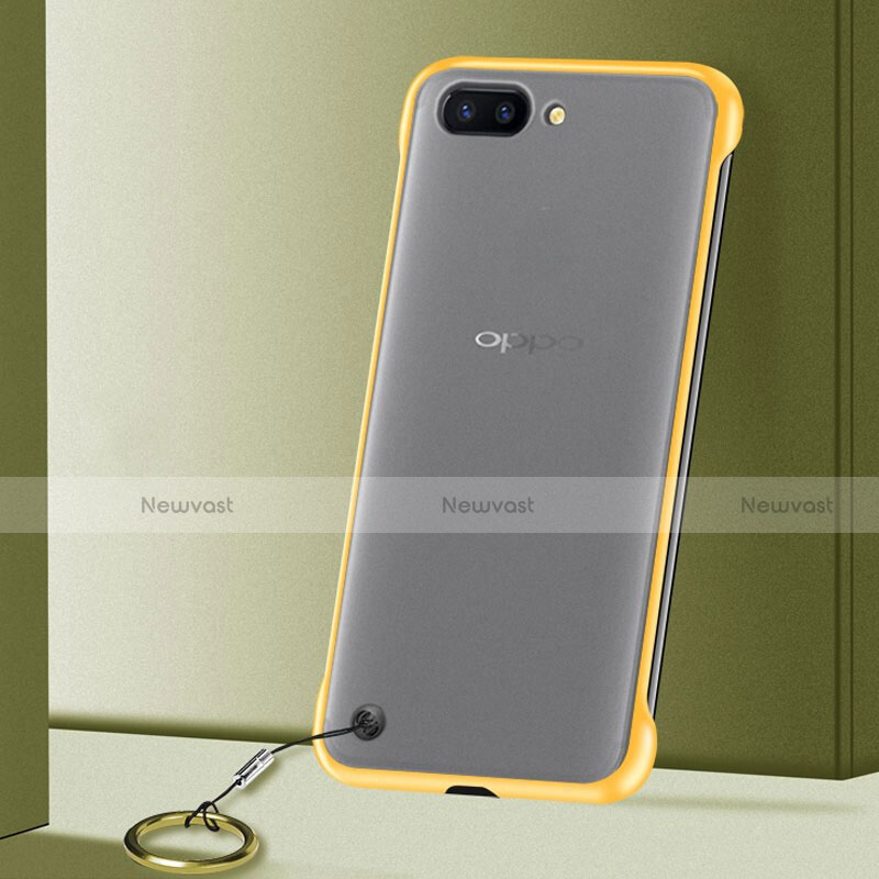 Transparent Crystal Hard Rigid Case Back Cover S01 for Oppo K1 Yellow
