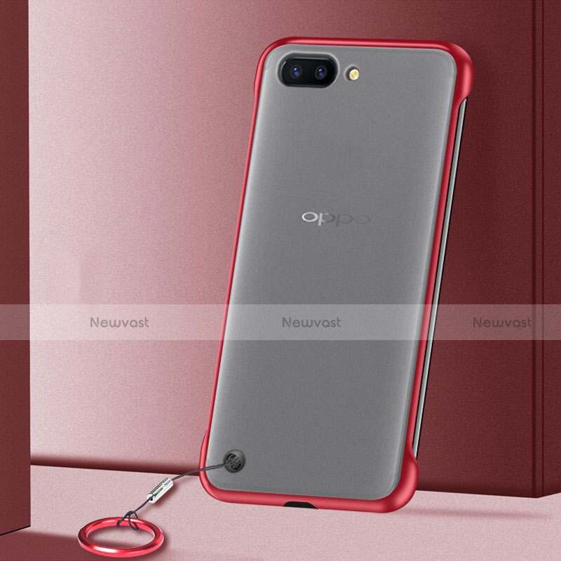 Transparent Crystal Hard Rigid Case Back Cover S01 for Oppo R15X Red