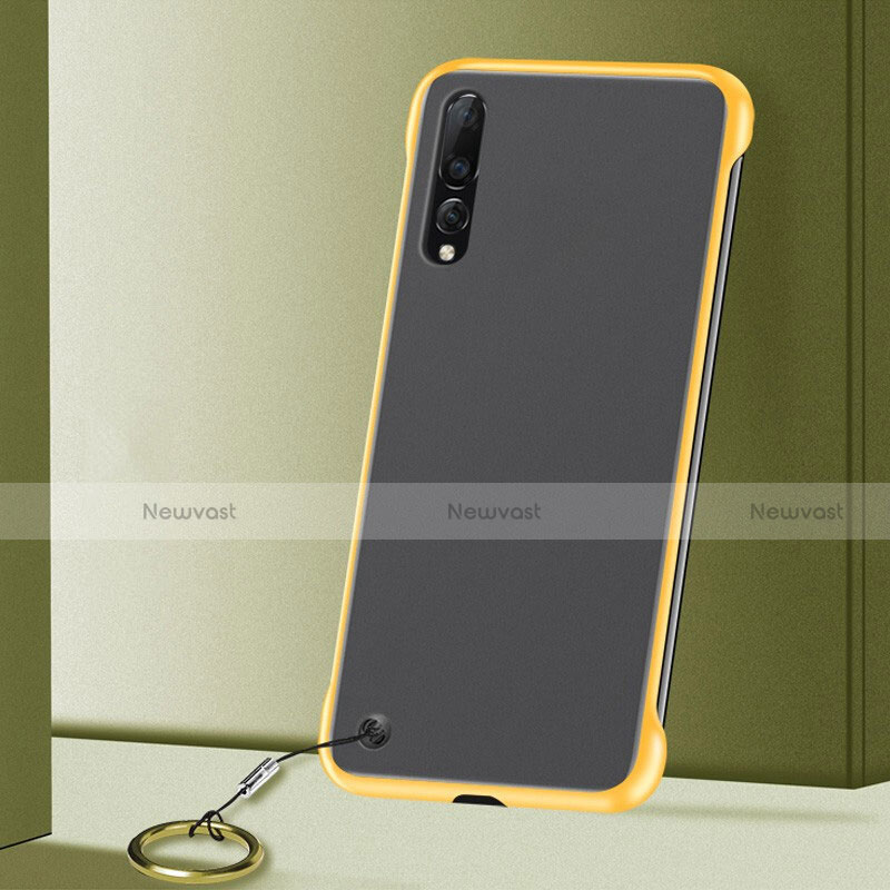 Transparent Crystal Hard Rigid Case Back Cover S01 for Samsung Galaxy A70 Yellow