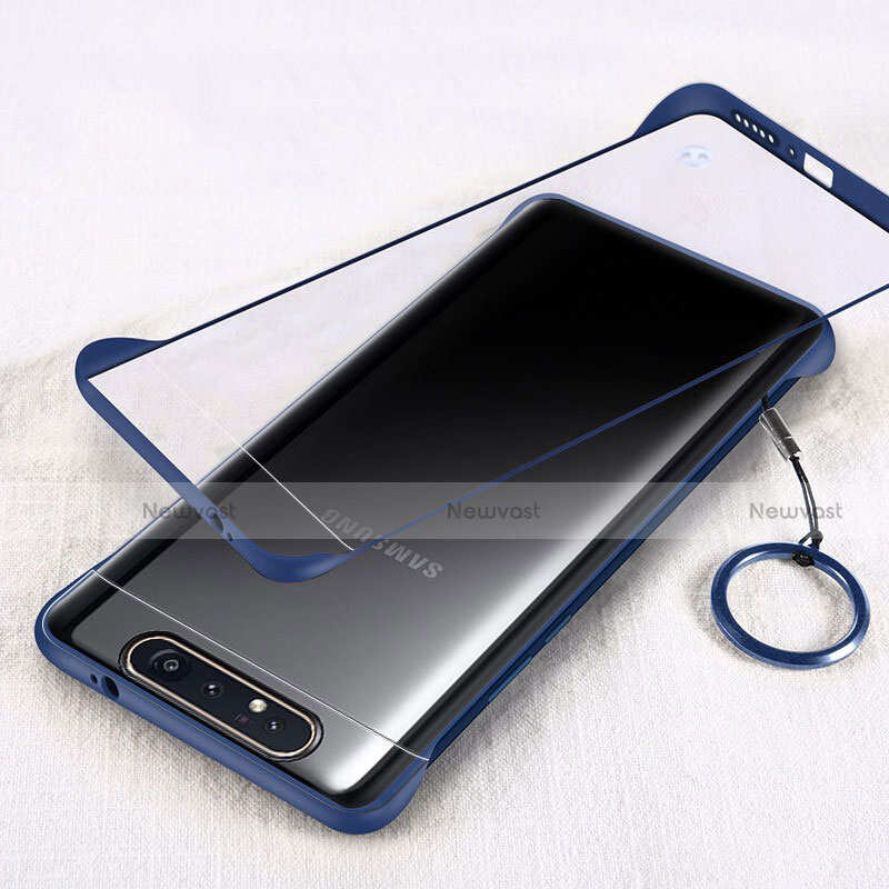 Transparent Crystal Hard Rigid Case Back Cover S01 for Samsung Galaxy A90 4G Blue