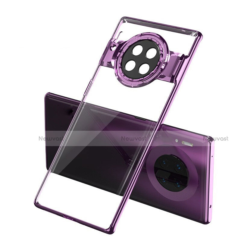 Transparent Crystal Hard Rigid Case Back Cover S02 for Huawei Mate 30 Pro Purple