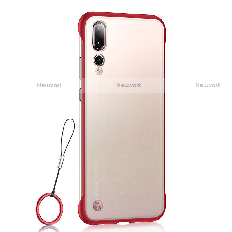 Transparent Crystal Hard Rigid Case Back Cover S02 for Huawei P20 Pro Red