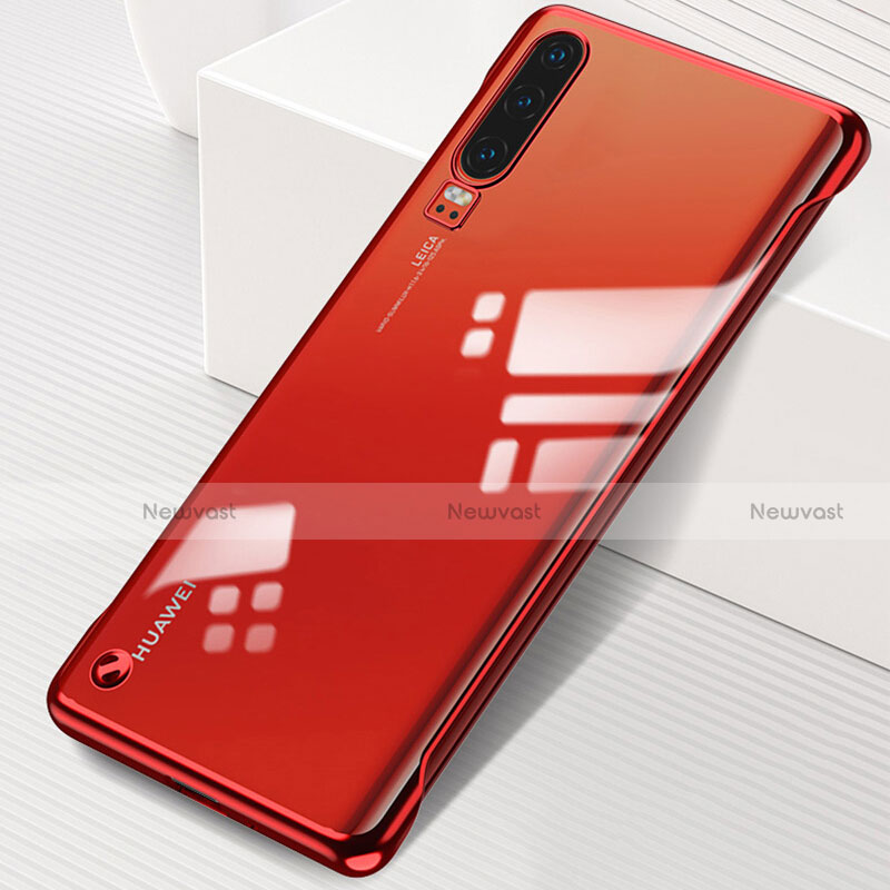 Transparent Crystal Hard Rigid Case Back Cover S02 for Huawei P30 Red