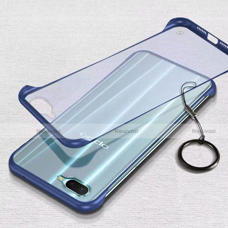 Transparent Crystal Hard Rigid Case Back Cover S02 for Oppo R15X Blue