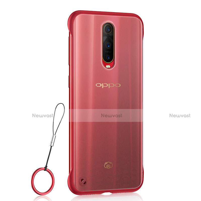 Transparent Crystal Hard Rigid Case Back Cover S02 for Oppo R17 Pro Red