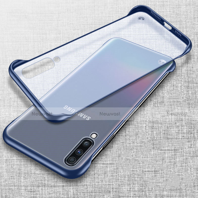 Transparent Crystal Hard Rigid Case Back Cover S02 for Samsung Galaxy A70 Blue