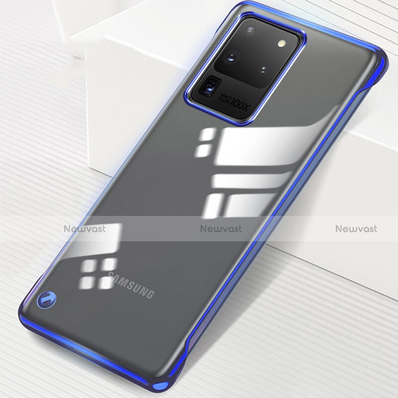 Transparent Crystal Hard Rigid Case Back Cover S02 for Samsung Galaxy S20 Ultra Blue