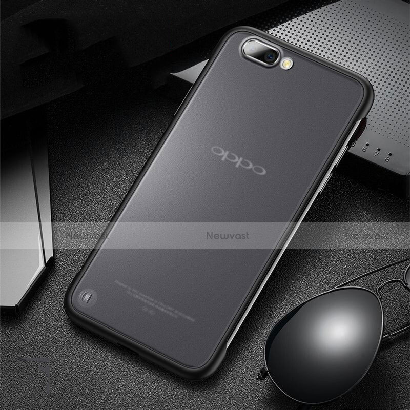 Transparent Crystal Hard Rigid Case Back Cover S03 for Oppo K1 Black