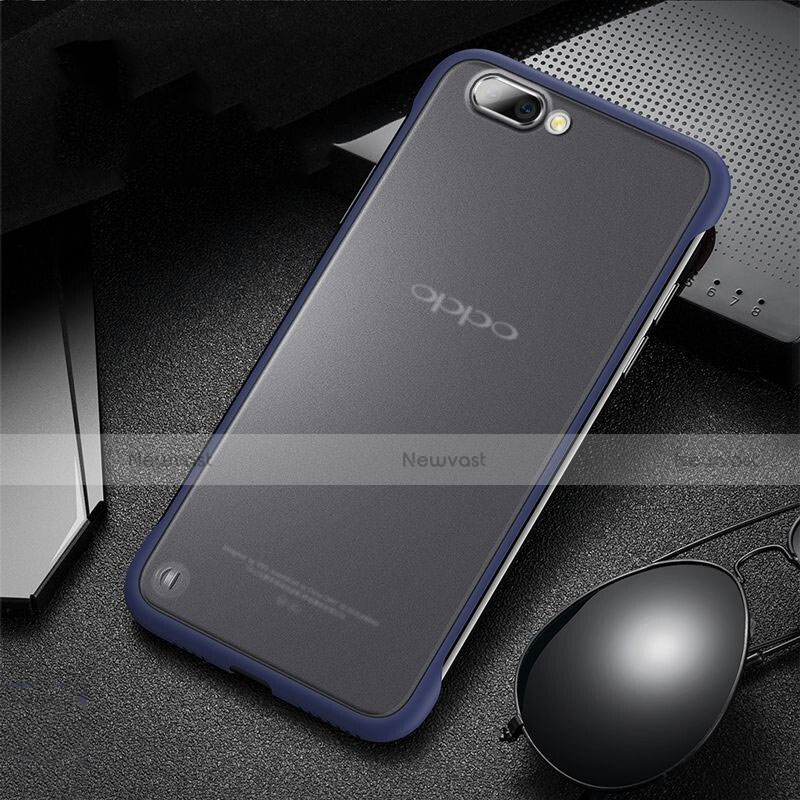 Transparent Crystal Hard Rigid Case Back Cover S03 for Oppo R15X Blue