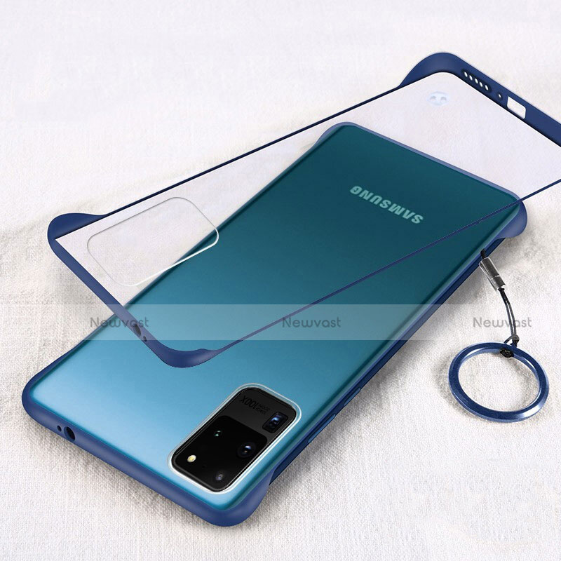 Transparent Crystal Hard Rigid Case Back Cover S03 for Samsung Galaxy S20 Ultra 5G Blue