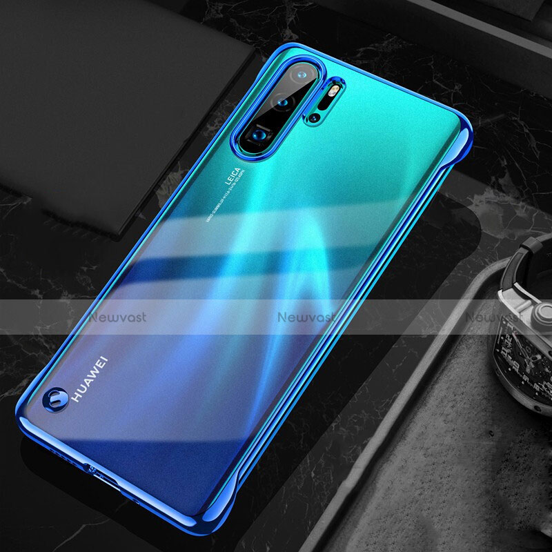 Transparent Crystal Hard Rigid Case Back Cover S04 for Huawei P30 Pro Blue