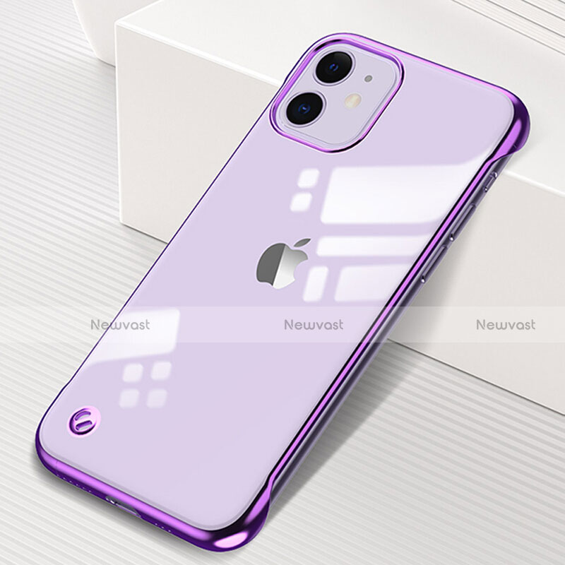 Transparent Crystal Hard Rigid Case Back Cover S05 for Apple iPhone 11 Purple