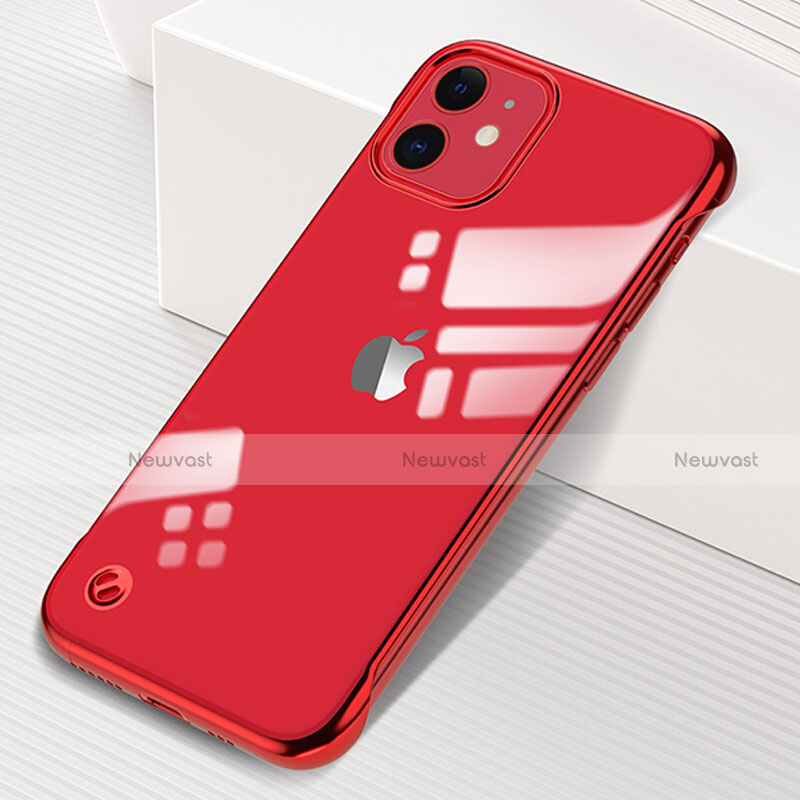 Transparent Crystal Hard Rigid Case Back Cover S05 for Apple iPhone 11 Red