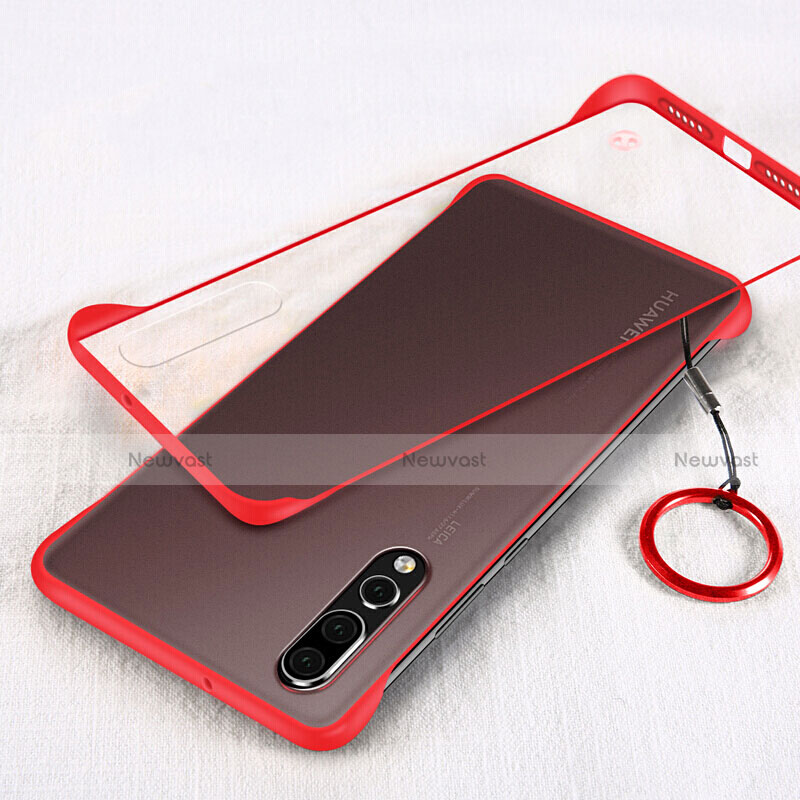 Transparent Crystal Hard Rigid Case Back Cover S05 for Huawei P20 Pro Red