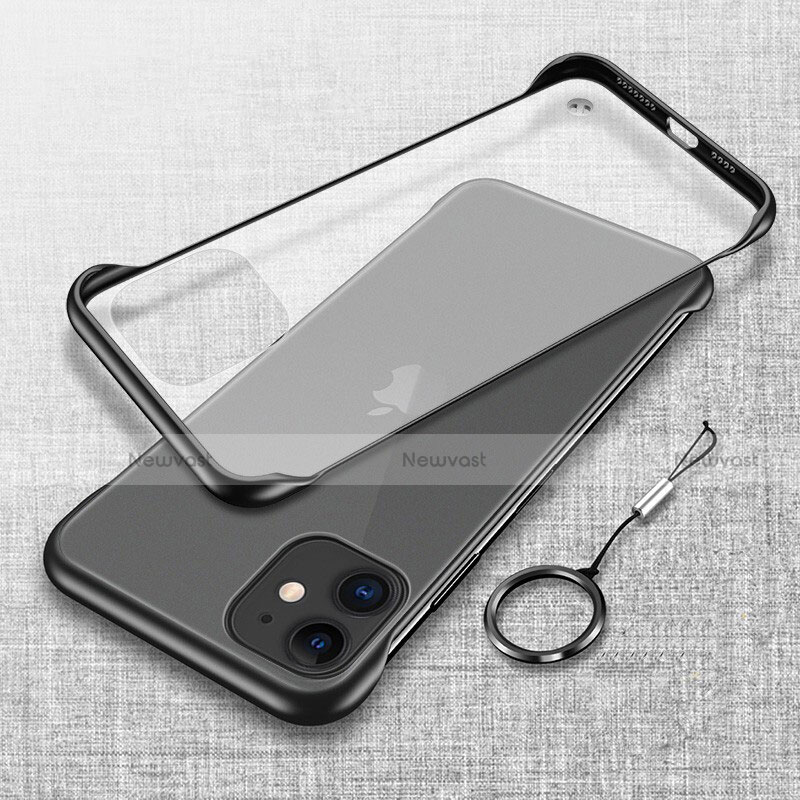 Transparent Crystal Hard Rigid Case Back Cover S06 for Apple iPhone 11 Black