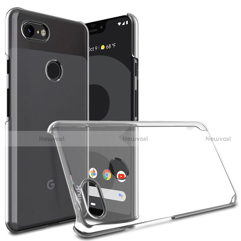 Transparent Crystal Hard Rigid Case Cover for Google Pixel 3 Black