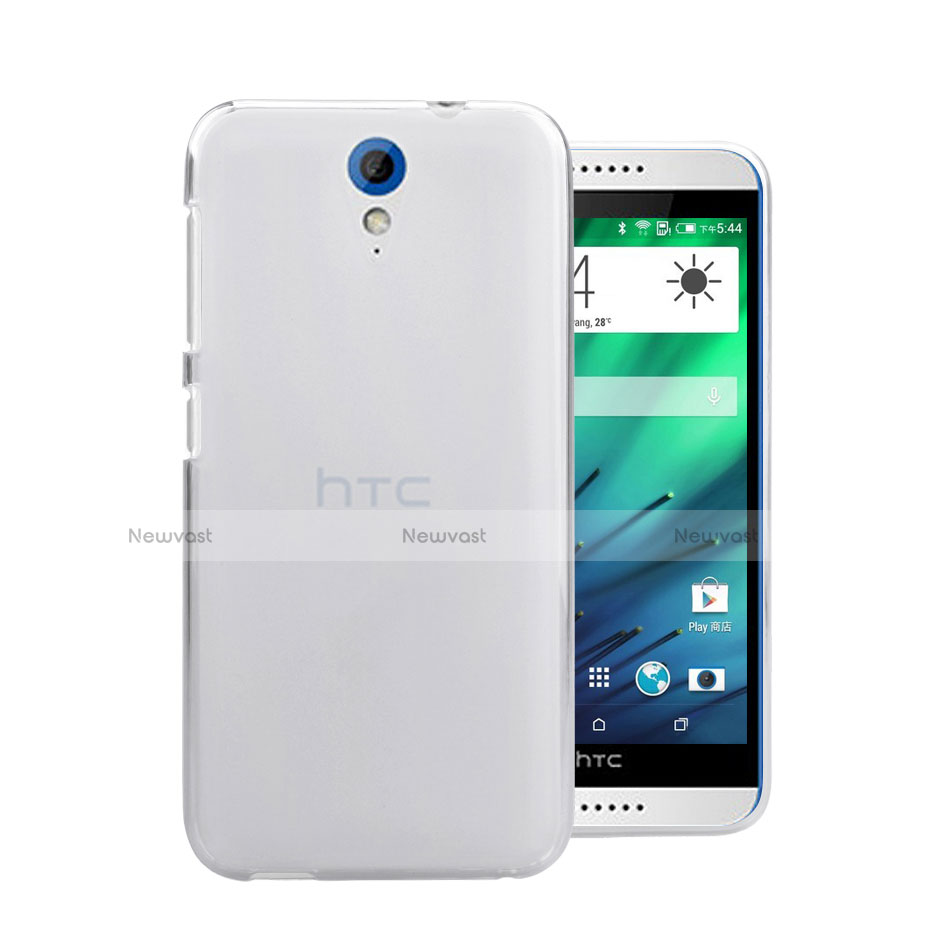 Transparent Crystal Hard Rigid Case Cover for HTC Desire 620 White