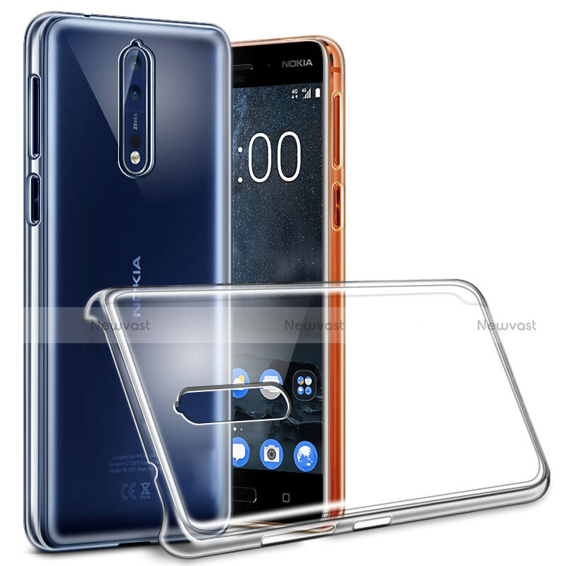 Transparent Crystal Hard Rigid Case Cover for Nokia 8 Clear