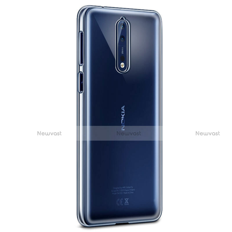 Transparent Crystal Hard Rigid Case Cover for Nokia 8 Clear