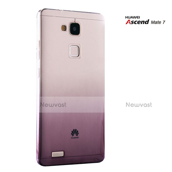 Transparent Gradient Hard Rigid Case for Huawei Mate 7 Brown