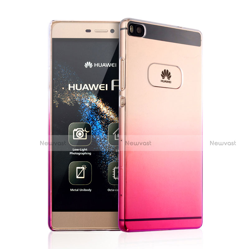 Transparent Gradient Hard Rigid Case for Huawei P8 Pink