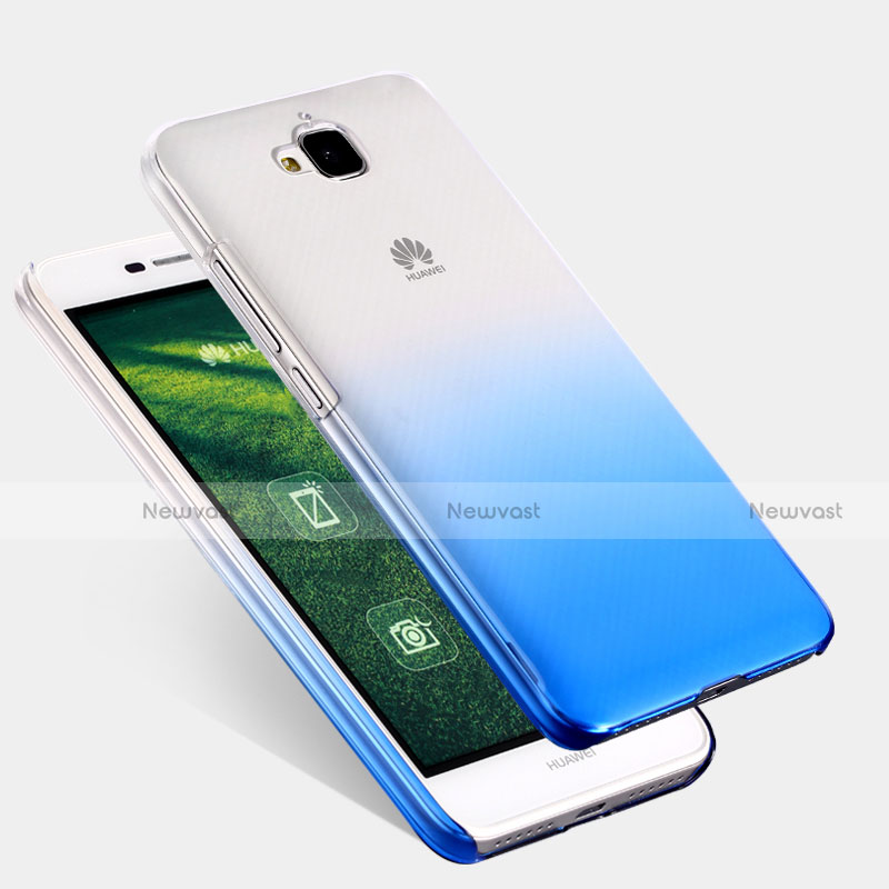 Transparent Gradient Hard Rigid Case for Huawei Y6 Pro Blue