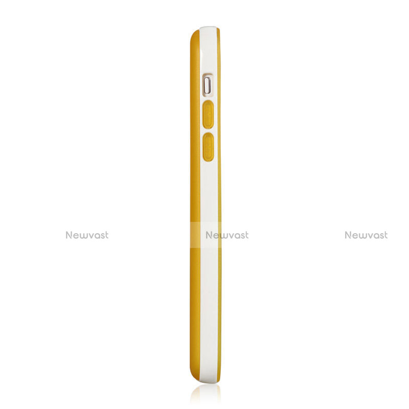 Transparent Silicone Matte Finish Frame Case for Apple iPhone 5C Yellow