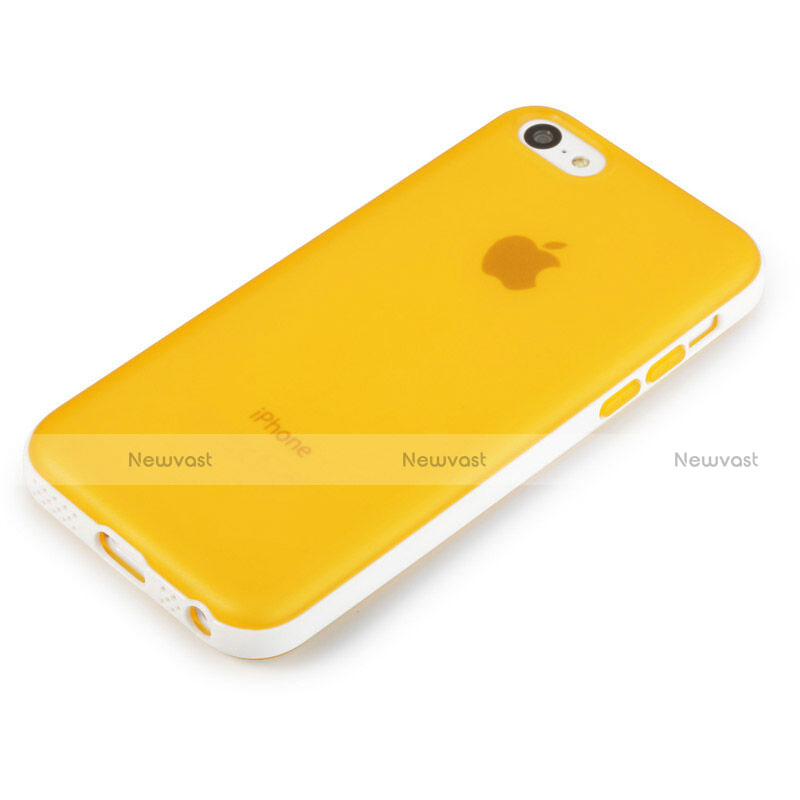 Transparent Silicone Matte Finish Frame Case for Apple iPhone 5C Yellow