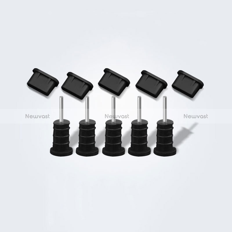 Type-C Anti Dust Cap USB-C Plug Cover Protector Plugy Universal 5PCS for Apple iPhone 15 Plus Black