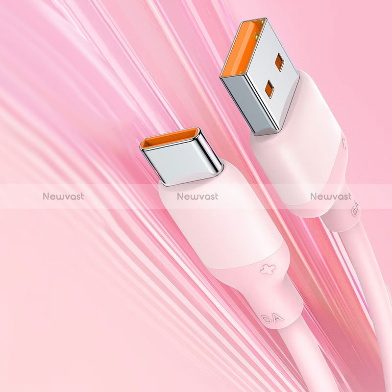 Type-C Charger USB-C Data Cable Charging Cord Android Universal 6A H04 for Apple iPad Pro 12.9 (2021) Pink