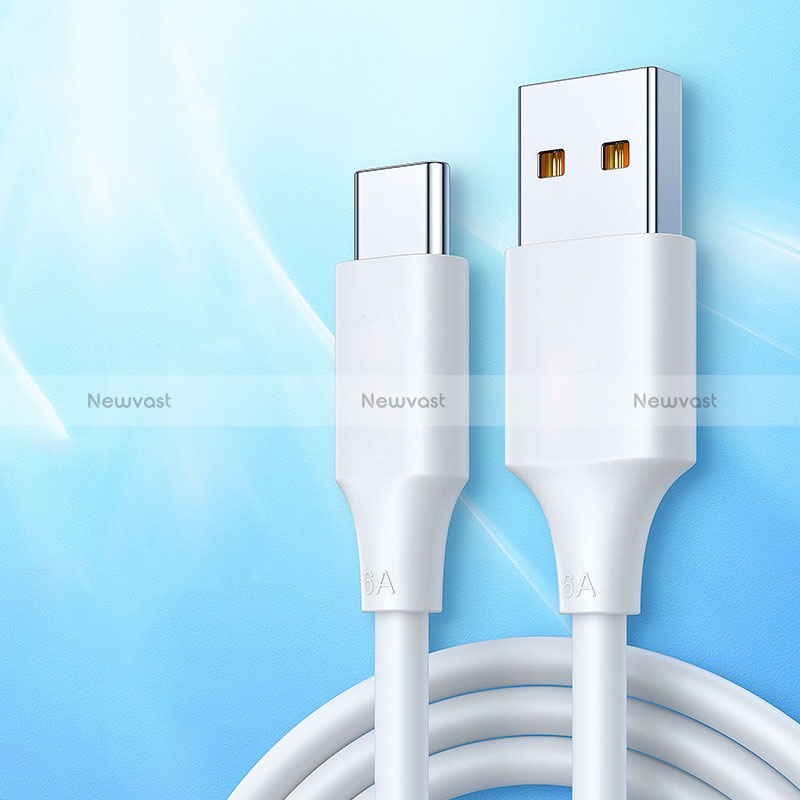 Type-C Charger USB-C Data Cable Charging Cord Android Universal 6A H05 for Apple iPad Air 5 10.9 (2022) White