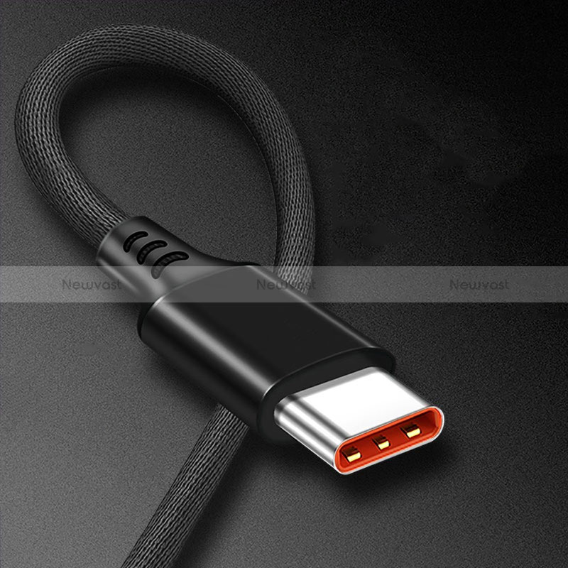 Type-C Charger USB-C Data Cable Charging Cord Android Universal 6A H06 for Apple iPad Air 5 10.9 (2022) Black