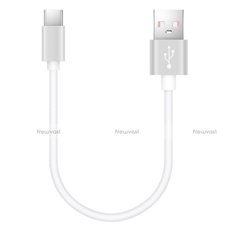 Type-C Charger USB Data Cable Charging Cord Android Universal 20cm S02 for Apple iPad Air 5 10.9 (2022) White