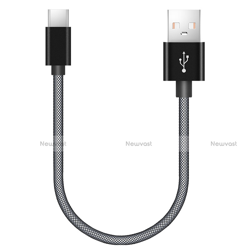 Type-C Charger USB Data Cable Charging Cord Android Universal 20cm S02 for Apple iPad Pro 12.9 (2021) Black