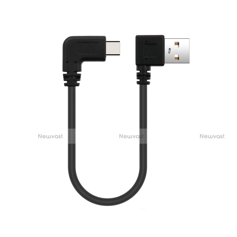 Type-C Charger USB Data Cable Charging Cord Android Universal 25cm S03 for Apple iPhone 15 Black