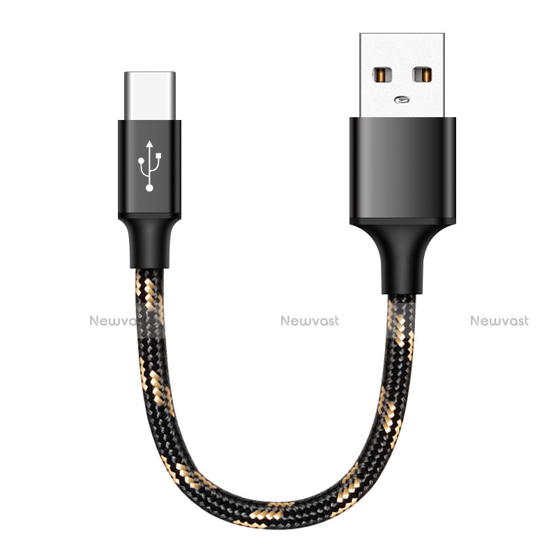 Type-C Charger USB Data Cable Charging Cord Android Universal 25cm S04 Black