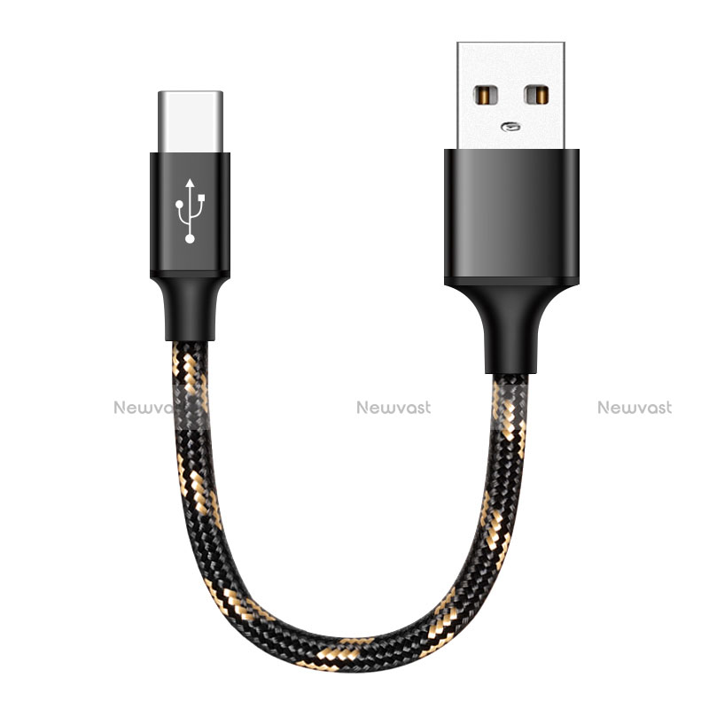 Type-C Charger USB Data Cable Charging Cord Android Universal 25cm S04 for Apple iPad Pro 12.9 (2021) Black