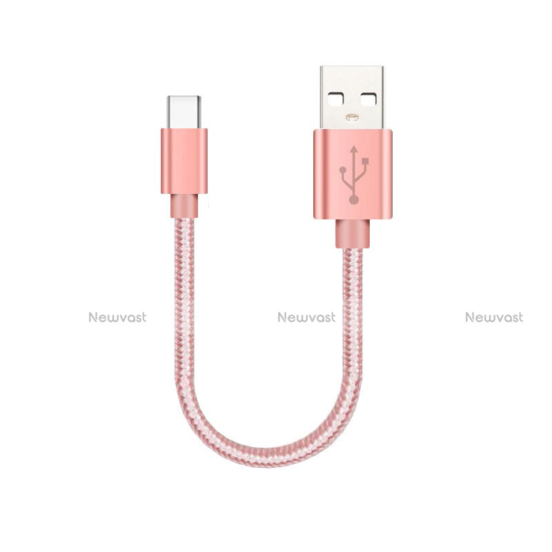 Type-C Charger USB Data Cable Charging Cord Android Universal 30cm S05 for Apple iPad Pro 11 (2022) Rose Gold