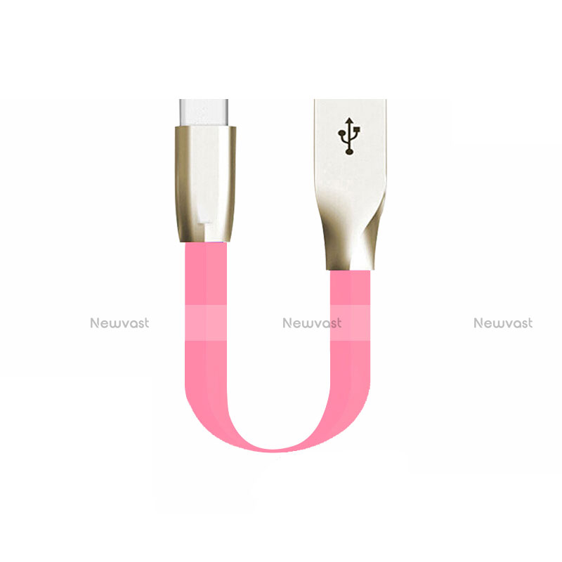 Type-C Charger USB Data Cable Charging Cord Android Universal 30cm S06 for Apple iPad Air 5 10.9 (2022) Pink