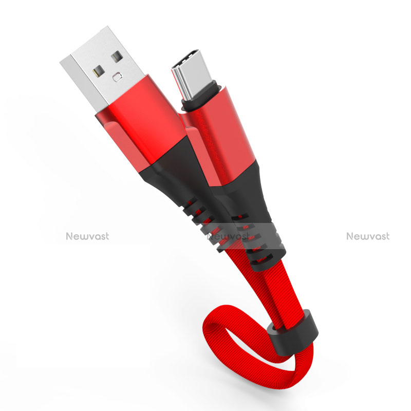 Type-C Charger USB Data Cable Charging Cord Android Universal 30cm S07 for Apple iPad Air 5 10.9 (2022) Red