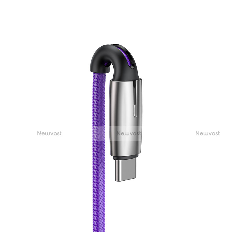 Type-C Charger USB Data Cable Charging Cord Android Universal T12 for Apple iPad Air 5 10.9 (2022) Purple