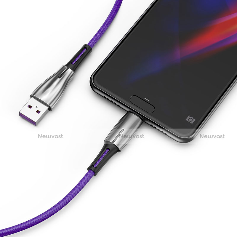 Type-C Charger USB Data Cable Charging Cord Android Universal T12 for Apple iPad Air 5 10.9 (2022) Purple