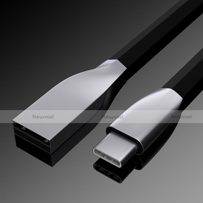 Type-C Charger USB Data Cable Charging Cord Android Universal T23 for Apple iPhone 15 Black