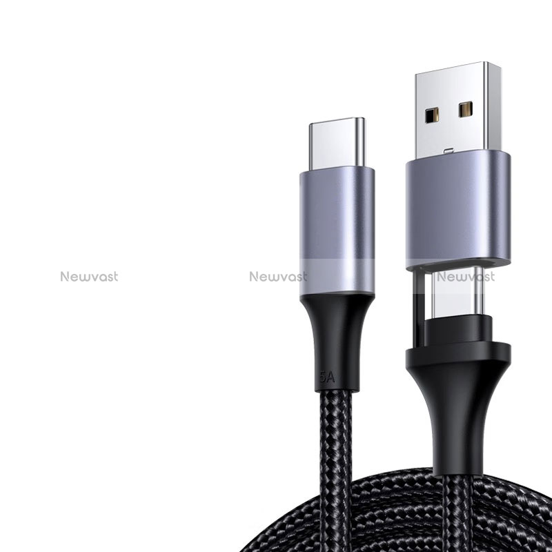 Type-C USB-C to Type-C USB-C Cable Adapter 100W H01 for Apple iPad Air 5 10.9 (2022) Dark Gray