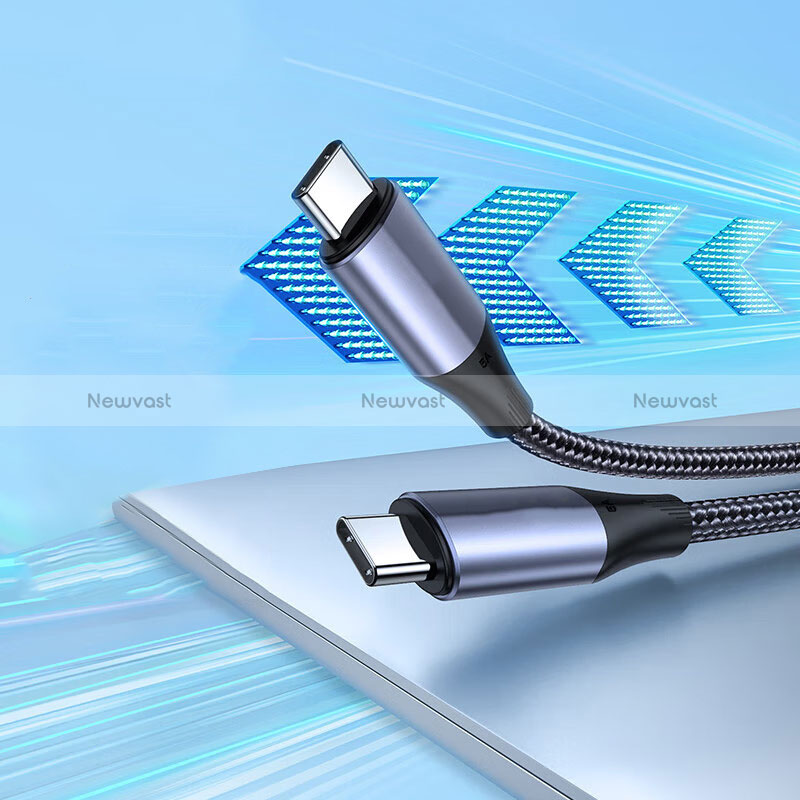 Type-C USB-C to Type-C USB-C Cable Adapter 100W H03 for Apple iPad Air 5 10.9 (2022) Dark Gray