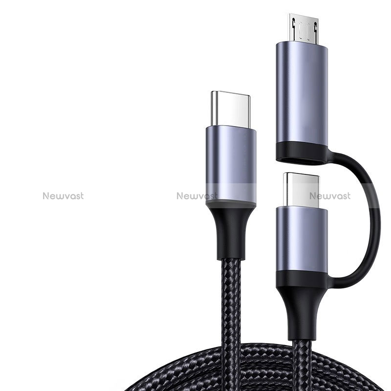 Type-C USB-C to Type-C USB-C Cable Adapter 60W H02 for Apple iPad Pro 12.9 (2022) Black